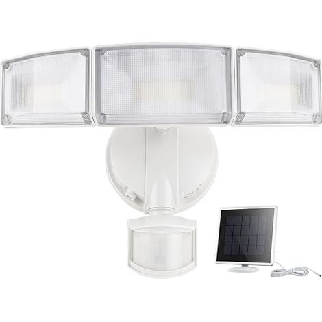 Solar Security Floodlight, Waterproof Outdoor Sensor Light, 5000K Light, Separate Solar Panel, Wall Lighting for Garage, Patio and Yard (1/5)