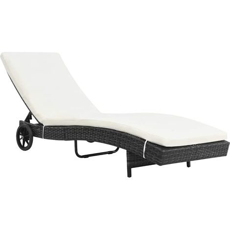 Maison Exclusive - Sonnenliegen 2 Stk. mit Rollen und Auflagen Po (1/5)
