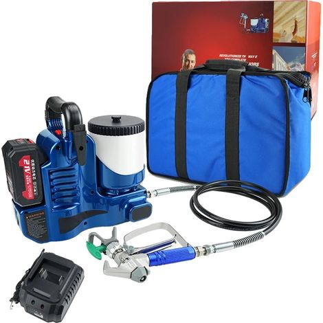 Pulverizador de pintura sin aire, 500 W de potencia, depósito de 1,2 L de capacidad, con 1 batería. (1/2)