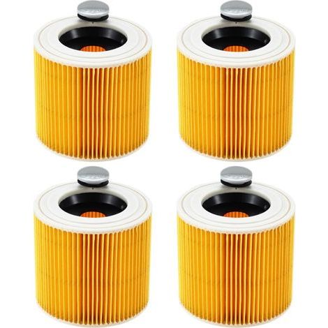 Cartridge Filter, 4x Vacuum Cleaner Filter For Karcher, Vacuum Cleaner For Kärcher WD3 Premium, WD2, Filter WD3, MV3, MV2 SE4001 SE4002, Replacement Filter For Vacuum Cleaner For Kärcher 6.414-552.0/6 (1/5)