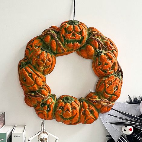 Guirlande Citrouille Halloween - Avec Lumières Led - Pour Porte D'Entrée Ou Décoration Intérieure - 50 cm - 179 g (1/5)