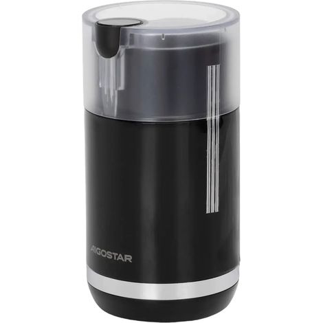 Aigostar Macinacaffè Elettrico 150W Lame Inox 70g Nero Trasparente Compatto
