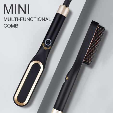 Peigne Lissant Barbe Homme, Brosse Coiffure Homme, Peigne Chauffant Barbe et Cheveux, Lisseur Barbu Portable, Accessoire Coiffure Masculin Lot de 2 (1/5)