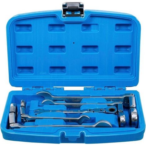 Jeu de Clés Mixtes à Cliquet Pliable 5 pcs 8-19 mm - Double Articulation - Précision et Maniabilité - D-Work