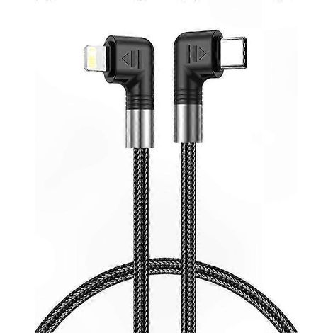0,5 m langes USB-C-auf-Lightning-Schnellladekabel (30 W) mit nylonummanteltem Doppelwinkelstecker und Datensynchronisationskabel (1/5)