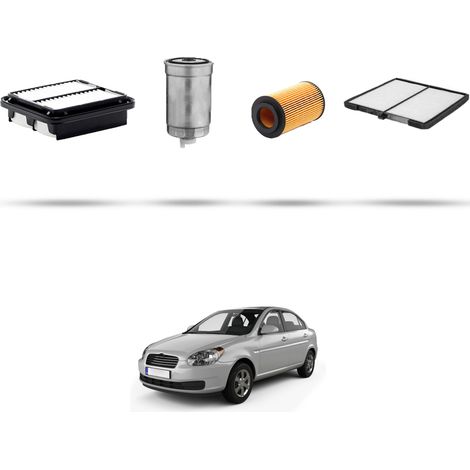 Kit tagliando 4 filtri compatibile con Hyundai Accent III (MC) 1.5 CRD 81KW dal 2006 (1/5)