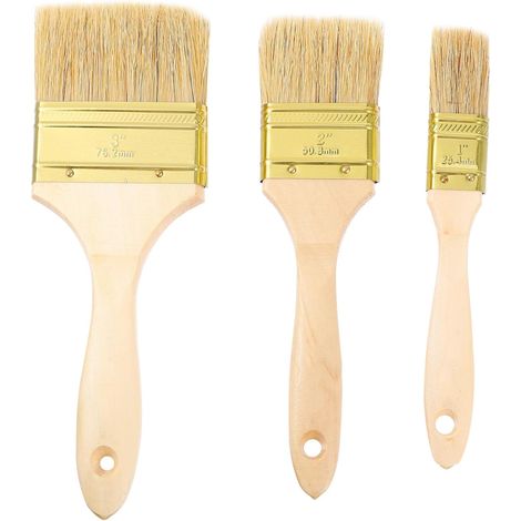Ensemble 3 pinceaux à badigeonner multi-usages pour barbecue, pâtisserie et grillades, pinceaux en poils naturels résistant chaleur, 5 cm et 7,5 cm (1/5)