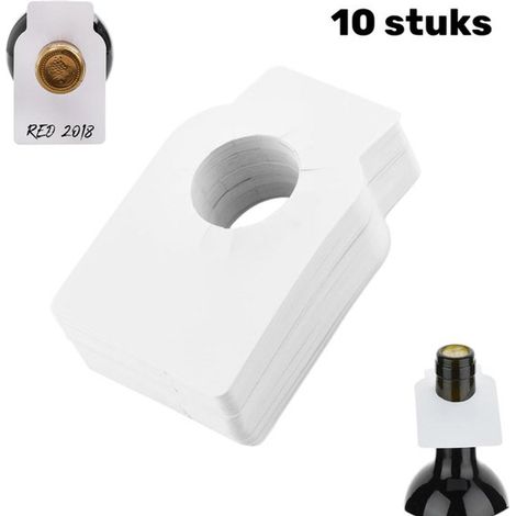 Lot de 10 étiquettes pour bouteilles de vin (5,7 x 8,9 cm) en papier kraft ondulé, réutilisables et double face. Convient pour la maison et la cave à vin (marron). (1/5)