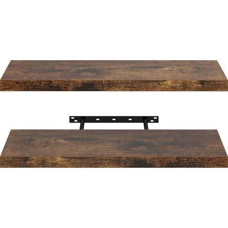 FurnitureR Étagères Murales Flottantes Lot de 2, Étagère Murale Bois Rustique 60 cm avec Support Caché, Rangement Décoratif pour Salon Chambre Cuisine (1/5)
