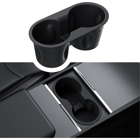 Inserto de silicona para portavasos de consola central del Tesla Model Y Juniper 2025-2026 y del Model 3 Highland 2024-2025. Accesorios interiores para el Model Y Juniper y el Model 3 Highland. (1/5)