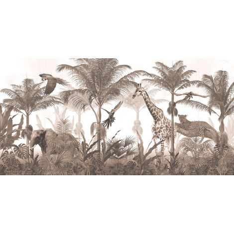 Papier peint panoramique - Animaux de la Jungle - 130 cm x 65 cm (1/2)