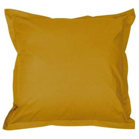 Taie d'oreiller en percale de coton - Manoir - 65 x 65 cm - Jaune - Livraison gratuite