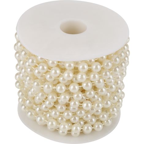 10m/rouleau guirlande perles broyées 8mm (beige) fil collier DIY décoration mariage (1/5)