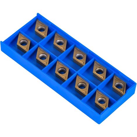 10pcs Fraises à Plaquettes en Carbure CNC, Plaquettes de Fraisage CNC Coffret de Lames Inserts Rotatifs de Tour Indexables Outils de Tournage avec Boîte DCMT11T304-HM YBC251 (1/5)