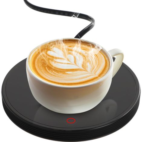 Chauffe-Tasse à Café Intelligent avec 2 Réglages de Température, sous-Verre Chauffant Électrique Arrêt Automatique, Réchauffe Tasse Jusqu'à 55 ℃, Chauffe-Café pour Bureau Maison Domicile (Noir) (1/5)