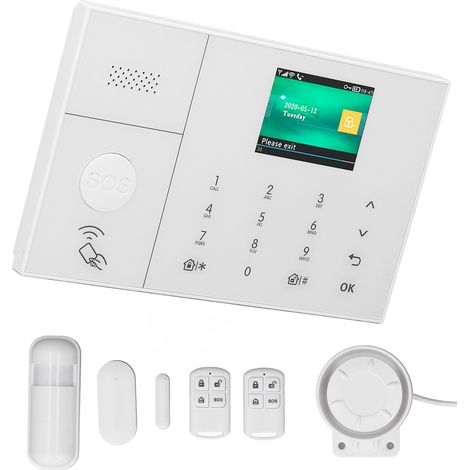 Système d'alarme antivol GSM/Wi-Fi avec écran couleur TFT 2,4 pouces, télécommande et contrôleur domotique pour Tuya. (1/5)