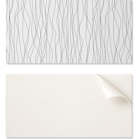 Azulejo decorativo de vinilo para pared de oficina con l铆neas onduladas sobre fondo de 10x40x20 cm.