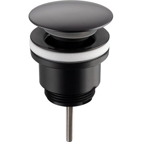 Bouchon de vidange de luxe 1¼" – Noir mat – Ouverture facile – (1/5)