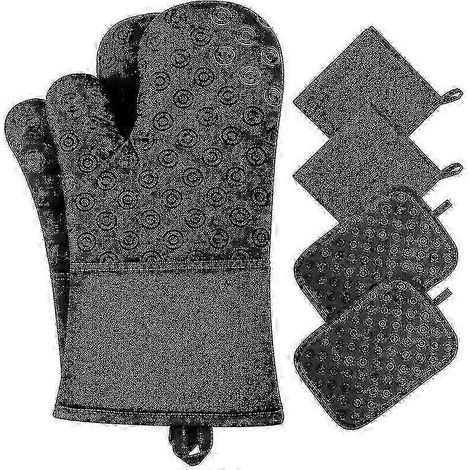 gants de cuisine en tissu éponge de coton résistants à la chaleur (1/5)