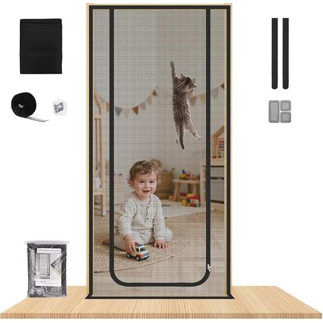 Mosquito Net for Cats Door Pets Zip Magnet Pet Resistant Reinforced Nior 90 x 210 cm Fermeture Éclair Aimant Résistante aux Animaux Domestiques porte moustiquaire Renforcée Chat 210CM (1/2)