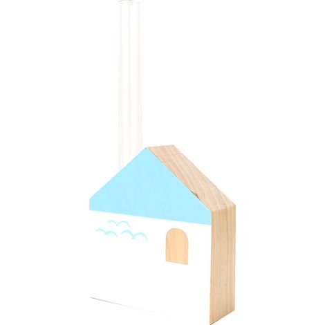Vase à fleurs en verre, style rustique, en forme de tube à essai, petit objet de décoration de bureau (TT-05 Mouette) (1/3)