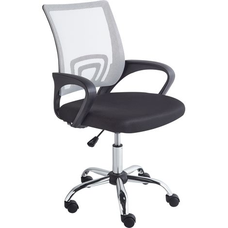Silla de oficina escritorio giratoria con altura regulable negro y blanco Solid (1/5)