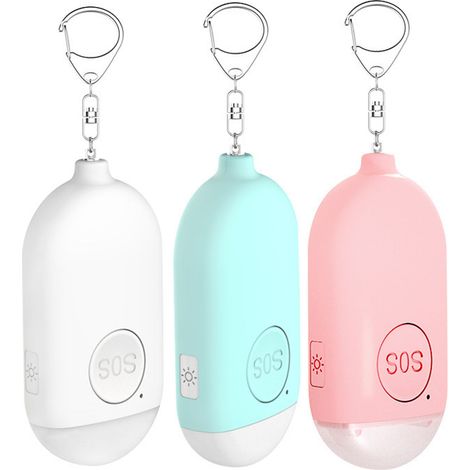 Personenalarm 130 dB, USB-aufladbar, mit LED-Taschenlampe & wasserdichter Funktion – Sicherheitsalarm für Frauen, Kinder & Senioren, rosa