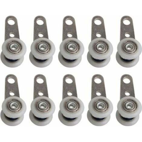 Set of 10 rollers for patio doors or sliding doors - made of metal and plastic - 4.5 x 1.9 cm (1/4)