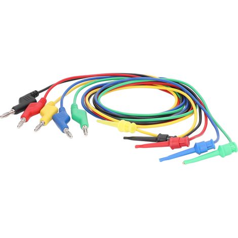 Lot de 5 cordons de test banane pour multimètre, câble de test 30 V CA / 60 V CC, 15 A, pour la maintenance (1/5)