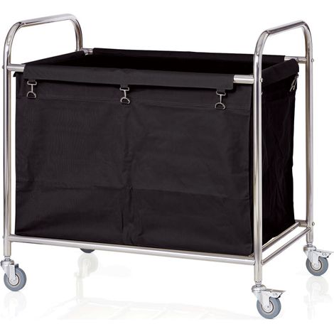 Chariot à linge 90 x 55 x 90 cm noir inox époxy nylon - Was Germany (1/2)