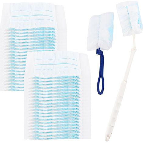 40 Pièces pour Swiffer Plumeau Poussiere Recharge Kit, Recharges de Plumeau avec 2 Poignée, Outil de Dépoussiérage, Non parfumés, Kit de Dépoussiérage pour Nettoyer La Saleté, Les Poils (1/5)