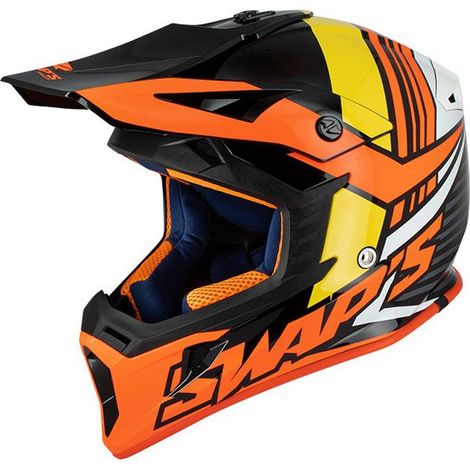 Casque cross orange noir Swap's Taille L S818 pour moto cross (1/2)