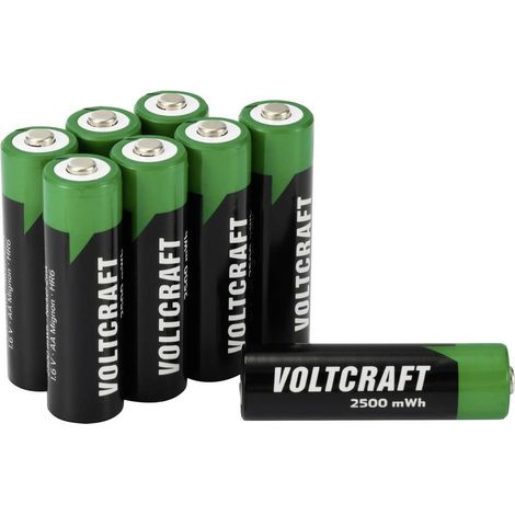 VOLTCRAFT VC-16044355 Batteria ricaricabile Stilo (AA) NiZn 1500 mAh 1.6 V 8 pz. (1/3)