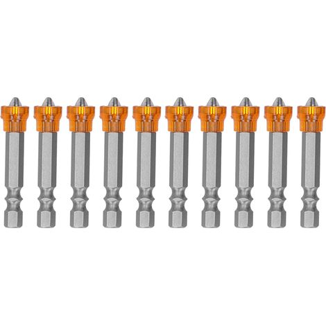 Coffret de 10 embouts de tournevis magnétiques, coffret d'embouts de tournevis électriques, coffret d'embouts de tournevis cruciformes, cadeau (embout simple de 50 mm) (1/5)