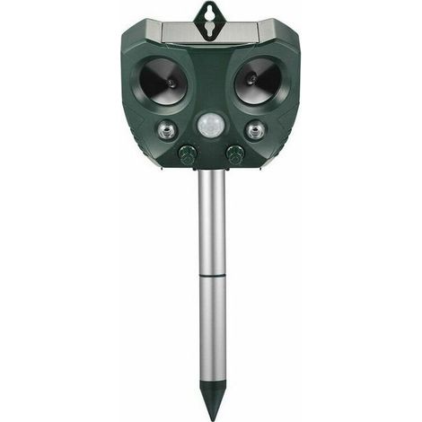 Repelente de gatos para exteriores, antipalomas, repelente de perros, dispositivo ultrasónico para roedores y aves, repelente solar para topos, eficaz contra ratones y serpientes, impermeable y ecológ