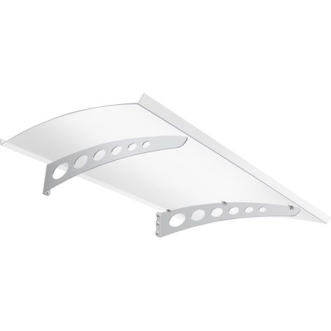 Auvent de Porte d'Entrée Marquise en PVC, Protection Contre la Pluie, la Neige et Les UV, Installation Facile, Design Moderne 125 x 90 cm