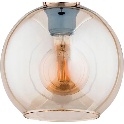 Abat-jour en verre ambré, ampoule E27 Alfa (1/2)