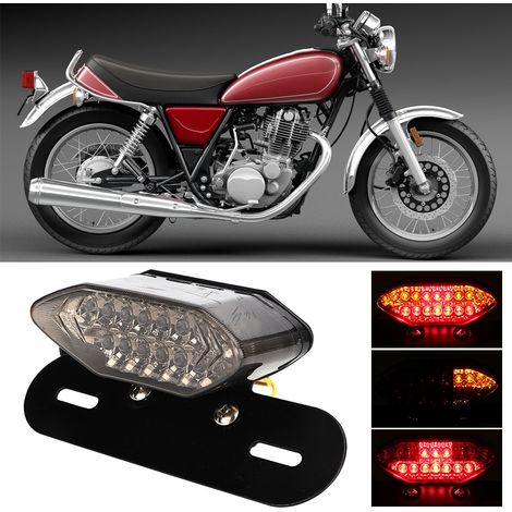 Universelle Vintage-LED-Motorradrückleuchte, integrierte Blinker, getönt, kompatibel mit Yamaha, Retro-Blinker (1/5)