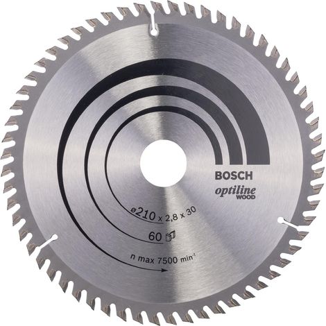 Bosch – Lame de scie circulaire pour bois dur 210 mm – Alésage 30 mm – 60 dents carbure – Coupe nette sans éclat – 2608641190 (1/5)