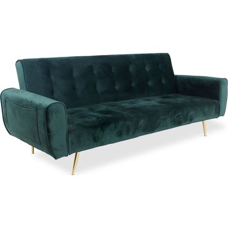 Canapé convertible clic-clac scandinave Slovénie Velours Vert