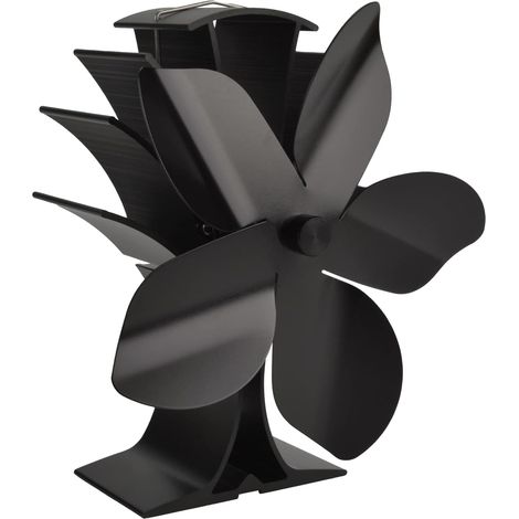 Ventilateur Poele à Bois,5 pales Alimenté à la Chaleur Ventilateur à Poêle Ventilateur Cheminee,fixe sur tuyau Ventilateur Silencieux pour Poêle à Bois/Cheminée/Gaz/Bûches