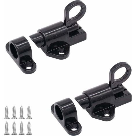 Automatique Verrou de Porte, 2 Pièces Loquet en Aluminium, Verrouillage Fenêtre, Fenêtre Porte De Sécurité, Verrou de Porte en Aluminium pour Fenêtre Porte Sécurité Anneau (1/5)