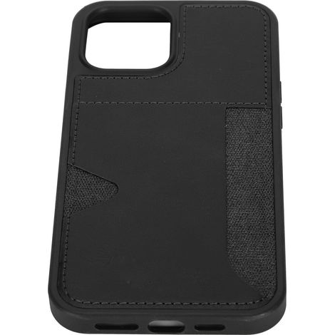 Étui de protection ultra-fin en PU/PC antichoc avec portefeuille latéral pour iPhone 12 Pro Max (Noir) (1/5)