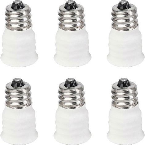 Lot de 6 adaptateurs de douille pour ampoules LED blanches E12 vers E14 (1/5)