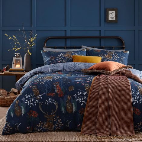 Parure de lit avec Housse de Couette Motif Animaux de la forêt et Plantes 140 x 200/80 x 80 cm (1/4)