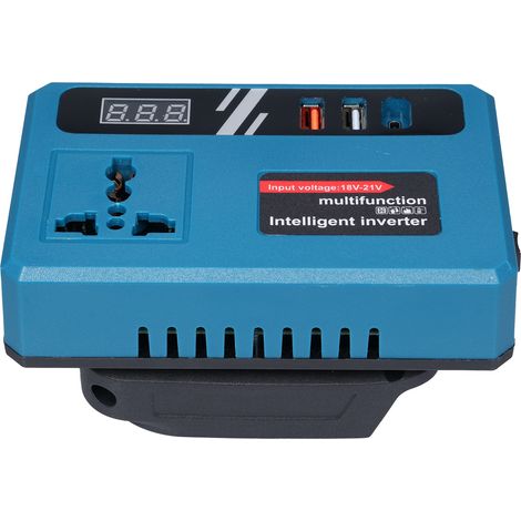 Convertisseur de batterie 18V 21V vers AC 180V-220V 150W onduleur à onde modifiée 2 ports USB 1 Type-C prise 220V écran LCD pour camping extérieur tablettes téléphone (1/5)