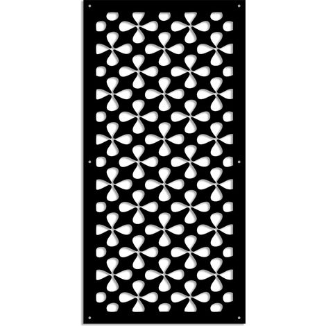 QUADRIFOGLIO - Pannello in PVC traforato - Parasole - Misura: 50x150 cm - Colore: nero (1/3)