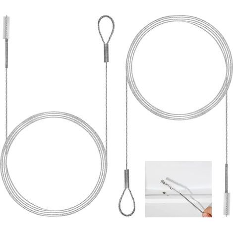 Lot de 2 brosses de nettoyage flexibles pour tuyaux avec trou de drainage étroit - Blanc (1/5)