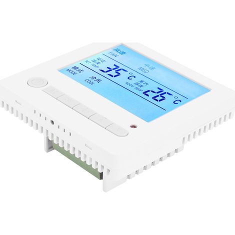 Thermostat pour ventilo-convecteur AC220V, thermomètre intelligent LCD, interrupteur de panneau de climatisation, unité de contrôle de température. (1/5)