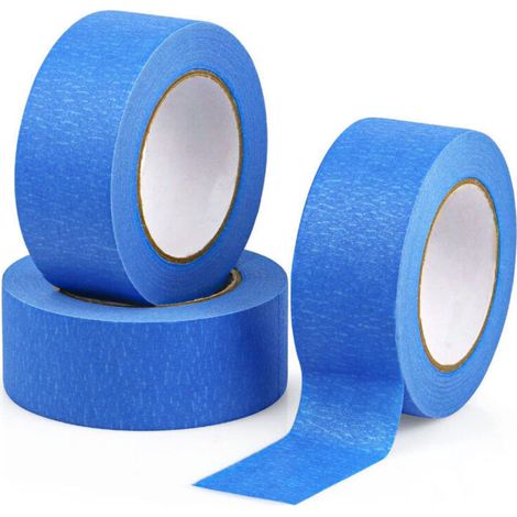 Ulisem, 3 rotoli di nastro adesivo blu per mascheratura, ideale per pittura artistica e detailing automobilistico, lunghezza 20 metri, larghezza 24 mm. (1/4)
